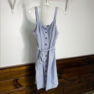 Blue Button-Down Dress